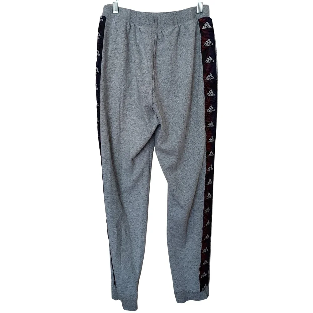 Adidas Mens Essentials Tape Sweatpants Jogger Gray Activewear M